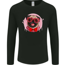 Valentines Day Love Pug Dog Mens Long Sleeve T-Shirt Black