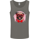 Valentines Day Love Pug Dog Mens Vest Tank Top Charcoal