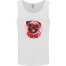 Valentines Day Love Pug Dog Mens Vest Tank Top White