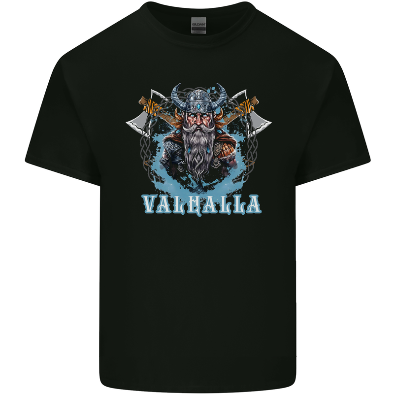 Valhalla Viking With Axes Kids T-Shirt Childrens Black