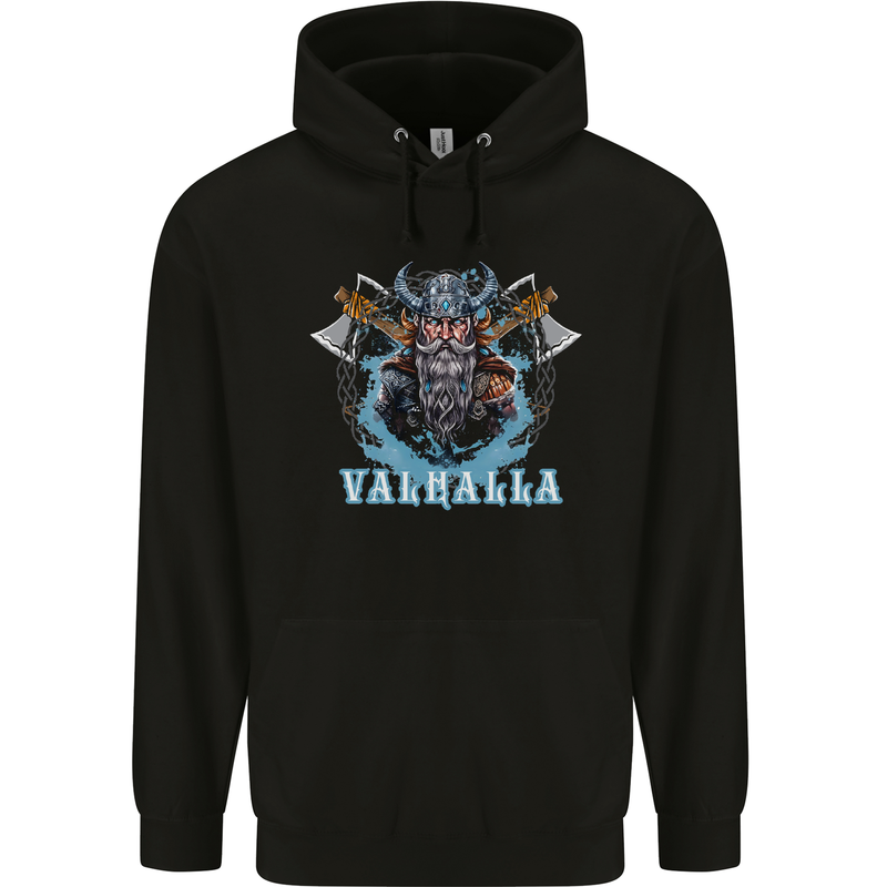 Valhalla Viking With Axes Mens 80% Cotton Hoodie Black