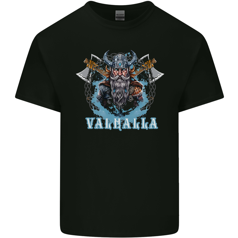 Valhalla Viking With Axes Mens Cotton T-Shirt Tee Top Black