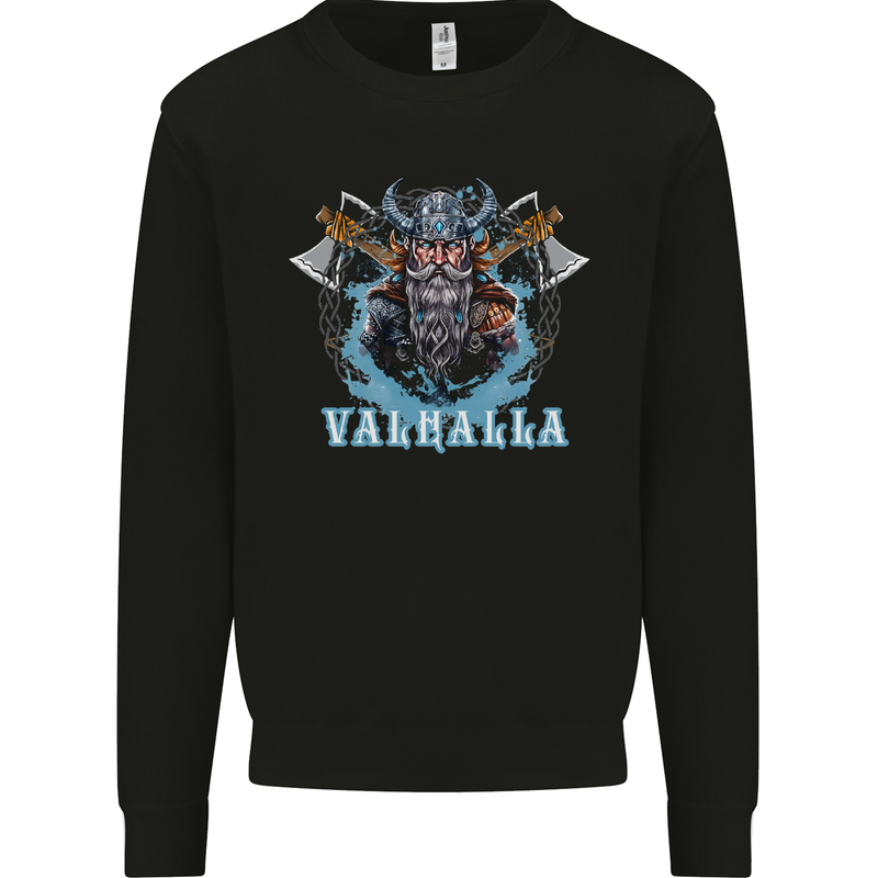 Valhalla Viking With Axes Mens Sweatshirt Jumper Black