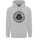 Valknut Circle With Viking Text Black Print Mens 80% Cotton Hoodie Sports Grey
