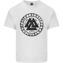 Valknut Circle With Viking Text Black Print Mens Cotton T-Shirt Tee Top White