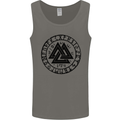 Valknut Circle With Viking Text Black Print Mens Vest Tank Top Charcoal