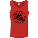 Valknut Circle With Viking Text Black Print Mens Vest Tank Top Red