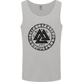 Valknut Circle With Viking Text Black Print Mens Vest Tank Top Sports Grey