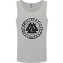 Valknut Circle With Viking Text Black Print Mens Vest Tank Top Sports Grey