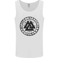 Valknut Circle With Viking Text Black Print Mens Vest Tank Top White