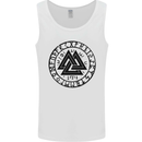 Valknut Circle With Viking Text Black Print Mens Vest Tank Top White