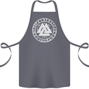 Valknut Circle With Viking Text White Print Cotton Apron 100% Organic Steel