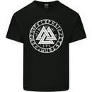Valknut Circle With Viking Text White Print Mens Cotton T-Shirt Tee Top Black