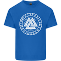 Valknut Circle With Viking Text White Print Mens Cotton T-Shirt Tee Top Royal Blue