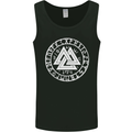 Valknut Circle With Viking Text White Print Mens Vest Tank Top Black