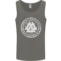 Valknut Circle With Viking Text White Print Mens Vest Tank Top Charcoal