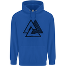 Valknut Symbol Vikings Gym With Black Print Mens 80% Cotton Hoodie Royal Blue