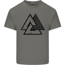 Valknut Symbol Vikings Gym With Black Print Mens Cotton T-Shirt Tee Top Charcoal