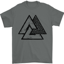 Valknut Symbol Vikings Gym With Black Print Mens T-Shirt 100% Cotton Charcoal
