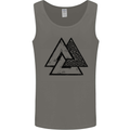 Valknut Symbol Vikings Gym With Black Print Mens Vest Tank Top Charcoal