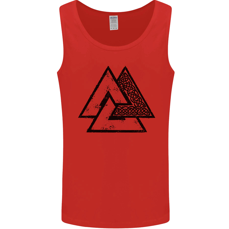 Valknut Symbol Vikings Gym With Black Print Mens Vest Tank Top Red