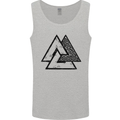 Valknut Symbol Vikings Gym With Black Print Mens Vest Tank Top Sports Grey