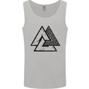Valknut Symbol Vikings Gym With Black Print Mens Vest Tank Top Sports Grey