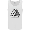 Valknut Symbol Vikings Gym With Black Print Mens Vest Tank Top White
