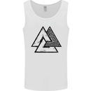 Valknut Symbol Vikings Gym With Black Print Mens Vest Tank Top White