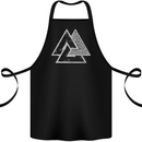 Valknut Symbol Vikings Gym With White Print Cotton Apron 100% Organic Black