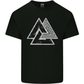 Valknut Symbol Vikings Gym With White Print Mens Cotton T-Shirt Tee Top Black