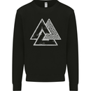 Valknut Symbol Vikings Gym With White Print Mens Sweatshirt Jumper Black