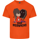 Vampire Cat Good Meowing Funny Halloween Mens Cotton T-Shirt Tee Top Orange