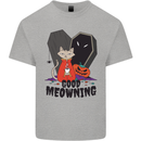 Vampire Cat Good Meowing Funny Halloween Mens Cotton T-Shirt Tee Top Sports Grey