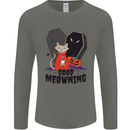Vampire Cat Good Meowing Funny Halloween Mens Long Sleeve T-Shirt Charcoal