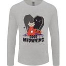 Vampire Cat Good Meowing Funny Halloween Mens Long Sleeve T-Shirt Sports Grey