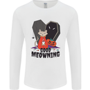 Vampire Cat Good Meowing Funny Halloween Mens Long Sleeve T-Shirt White