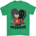 Vampire Cat Good Meowing Funny Halloween Mens T-Shirt 100% Cotton Irish Green