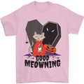 Vampire Cat Good Meowing Funny Halloween Mens T-Shirt 100% Cotton Light Pink