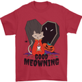 Vampire Cat Good Meowing Funny Halloween Mens T-Shirt 100% Cotton Red