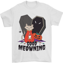 Vampire Cat Good Meowing Funny Halloween Mens T-Shirt 100% Cotton White