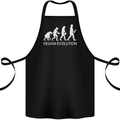 Vegan Evolution Vegetarian Funny Cotton Apron 100% Organic Black