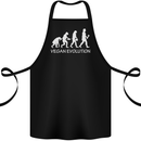 Vegan Evolution Vegetarian Funny Cotton Apron 100% Organic Black