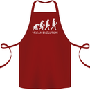 Vegan Evolution Vegetarian Funny Cotton Apron 100% Organic Maroon