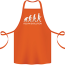 Vegan Evolution Vegetarian Funny Cotton Apron 100% Organic Orange