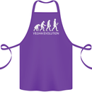 Vegan Evolution Vegetarian Funny Cotton Apron 100% Organic Purple