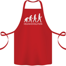 Vegan Evolution Vegetarian Funny Cotton Apron 100% Organic Red
