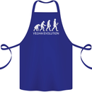 Vegan Evolution Vegetarian Funny Cotton Apron 100% Organic Royal Blue
