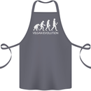 Vegan Evolution Vegetarian Funny Cotton Apron 100% Organic Steel