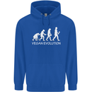 Vegan Evolution Vegetarian Funny Mens 80% Cotton Hoodie Royal Blue